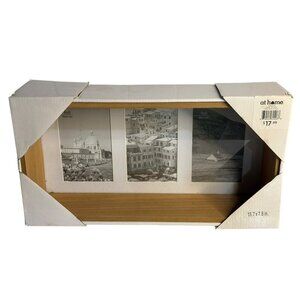 At Home Wooden Triple 4x6 Picture Frame – Collage Wall or Tabletop Display,